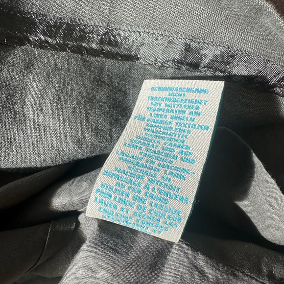 Women’s Boden Military Green Light Blue Embroidered Collar Linen Dress Size 12 - Picture 16 of 16